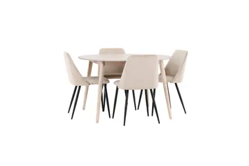 Matgrupp Flora Runt 120 cm Vit med 4st Night Stolar - Möbler - Matplats - Matgrupp & matbord med stolar