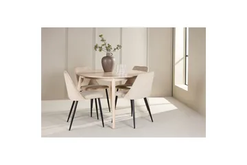 Matgrupp Flora Runt 120 cm Vit med 4st Night Stolar - Möbler - Matplats - Matgrupp & matbord med stolar