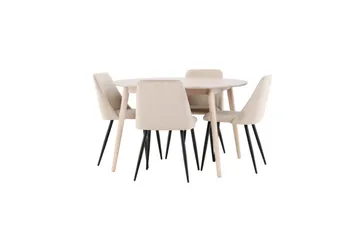 Matgrupp Flora Runt 120 cm Vit med 4st Night Stolar - Möbler - Matplats - Matgrupp & matbord med stolar