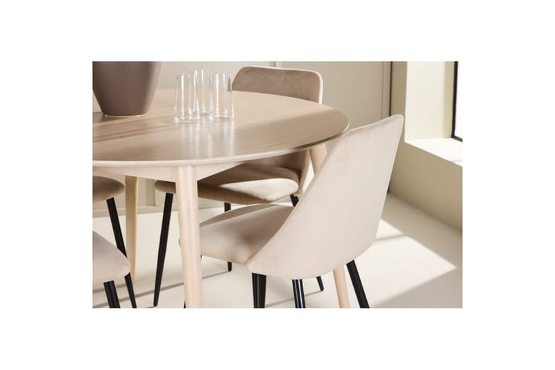 Matgrupp Flora Runt 120 cm Vit med 4st Night Stolar - Möbler - Matplats - Matgrupp & matbord med stolar