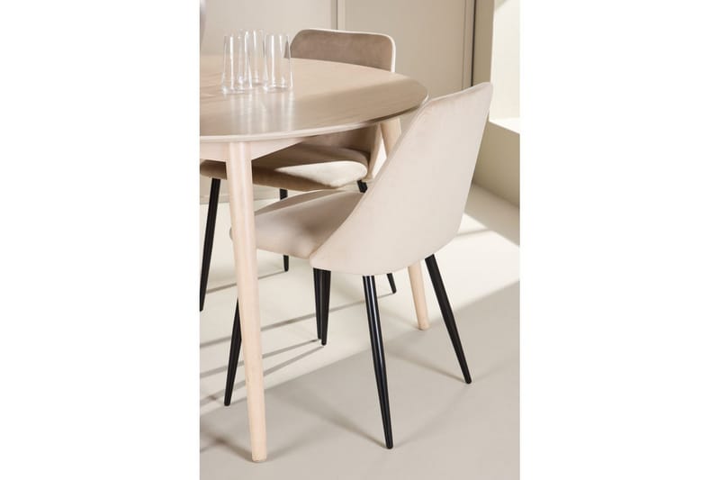 Matgrupp Flora Runt 120 cm Vit med 4st Night Stolar - Möbler - Matplats - Matgrupp & matbord med stolar