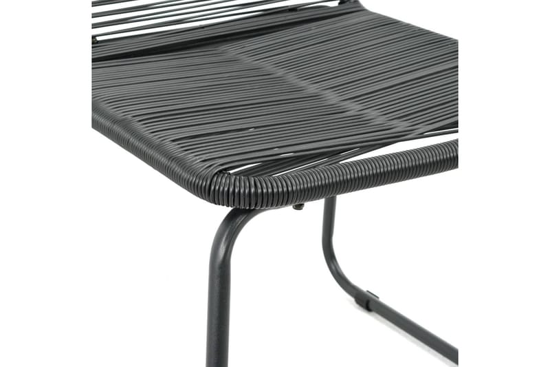 Matgrupp för trädgården 3 delar PVC-rotting svart och brun - Svart - Matgrupp & matbord med stolar
