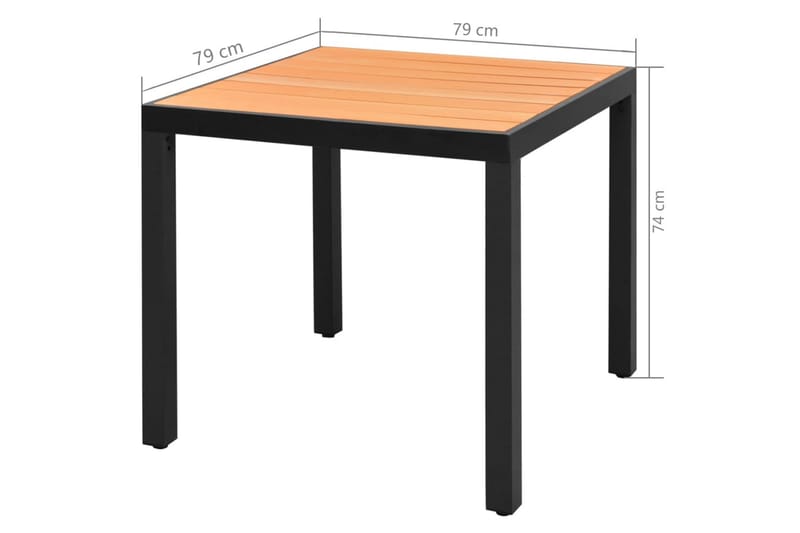 Matgrupp för trädgården 3 delar PVC-rotting svart och brun - Svart - Matgrupp & matbord med stolar
