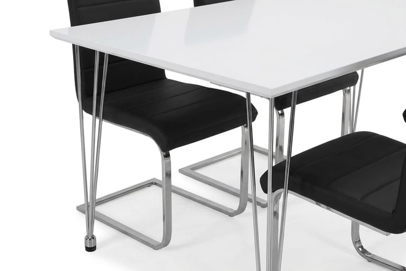 Matgrupp Kronblom 120 cm med 4 Cibus stolar - Vit - Möbler - Matplats - Matgrupp & matbord med stolar