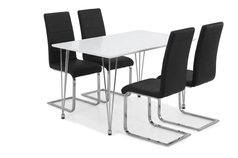 Matgrupp Kronblom 120 cm med 4 Cibus stolar, Vit