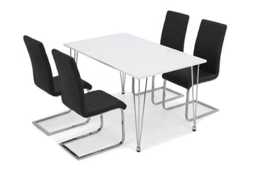 Matgrupp Kronblom 120 cm med 4 Cibus stolar - Vit - Möbler - Matplats - Matgrupp & matbord med stolar