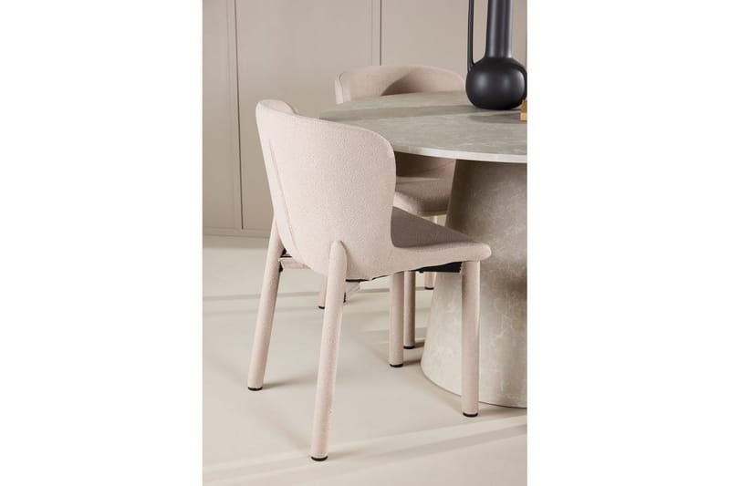 Matgrupp Lanzo Runt 120 cm Beige med 4st Astoria Stolar Beige - Beige - Möbler - Matplats - Matgrupp & matbord med stolar