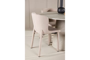 Matgrupp Lanzo Runt 120 cm Beige med 4st Astoria Stolar Beige - Beige - Möbler - Matplats - Matgrupp & matbord med stolar