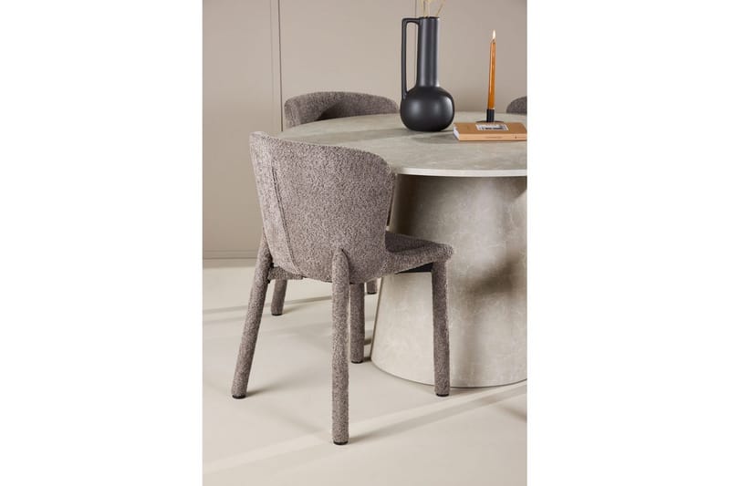 Matgrupp Lanzo Runt 120 cm Beige med 4st Astoria Stolar Brun - Brun - Möbler - Matplats - Matgrupp & matbord med stolar