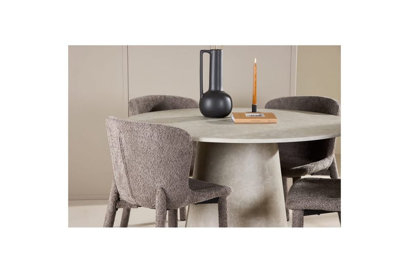 Matgrupp Lanzo Runt 120 cm Beige med 4st Astoria Stolar Brun - Brun - Möbler - Matplats - Matgrupp & matbord med stolar