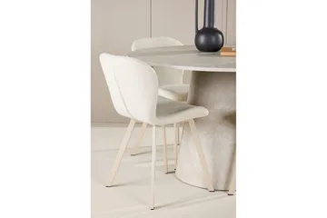 Matgrupp Lanzo Runt 120 cm med 4st Lilja Stolar Beige - Beige - Möbler - Matplats - Matgrupp & matbord med stolar