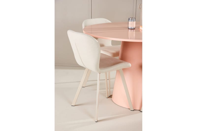 Matgrupp Lanzo Runt 120 cm med 4st Lilja Stolar Rosa - Rosa - Möbler - Matplats - Matgrupp & matbord med stolar