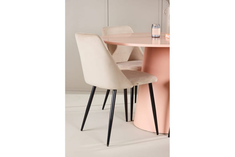 Matgrupp Lanzo Runt 120 cm med 4st Night Stolar Rosa - Rosa - Möbler - Matplats - Matgrupp & matbord med stolar