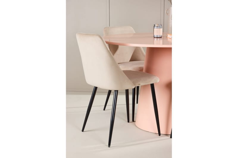 Matgrupp Lanzo Runt 120 cm med 4st Night Stolar Rosa - Rosa - Möbler - Matplats - Matgrupp & matbord med stolar