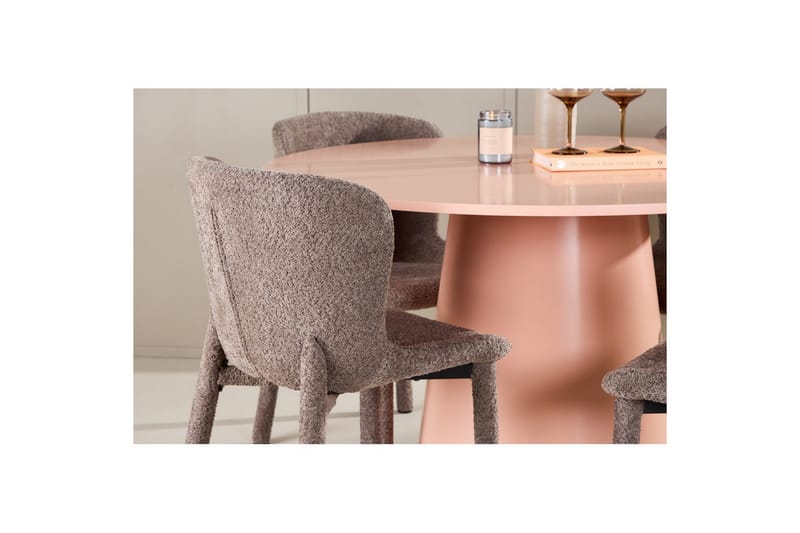 Matgrupp Lanzo Runt 120 cm Rosa med 4st Astoria Stolar Brun - Brun - Möbler - Matplats - Matgrupp & matbord med stolar