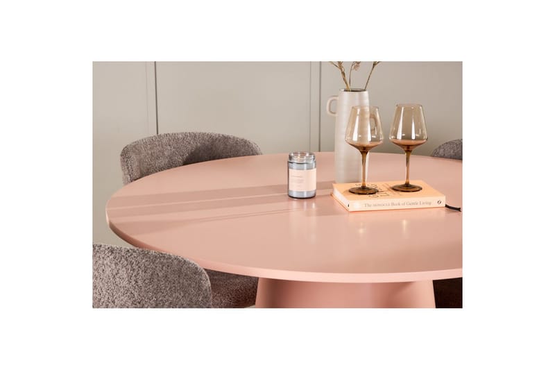Matgrupp Lanzo Runt 120 cm Rosa med 4st Astoria Stolar Brun - Brun - Möbler - Matplats - Matgrupp & matbord med stolar