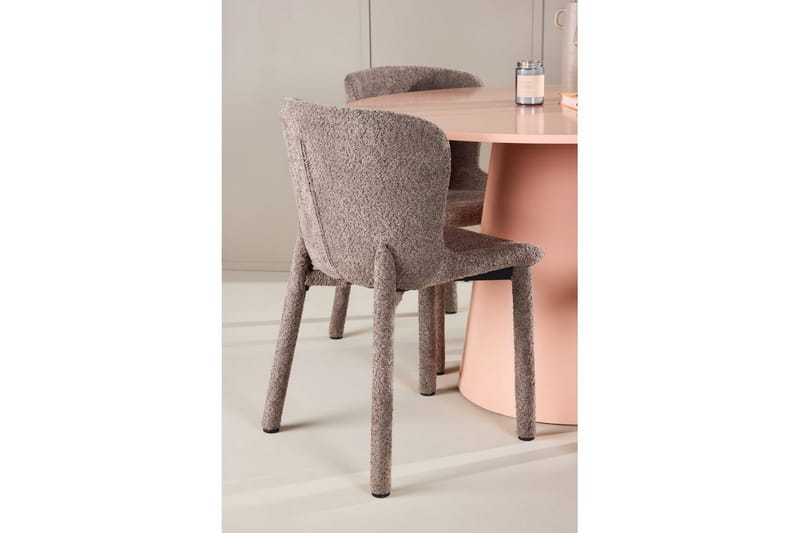 Matgrupp Lanzo Runt 120 cm Rosa med 4st Astoria Stolar Brun - Brun - Möbler - Matplats - Matgrupp & matbord med stolar