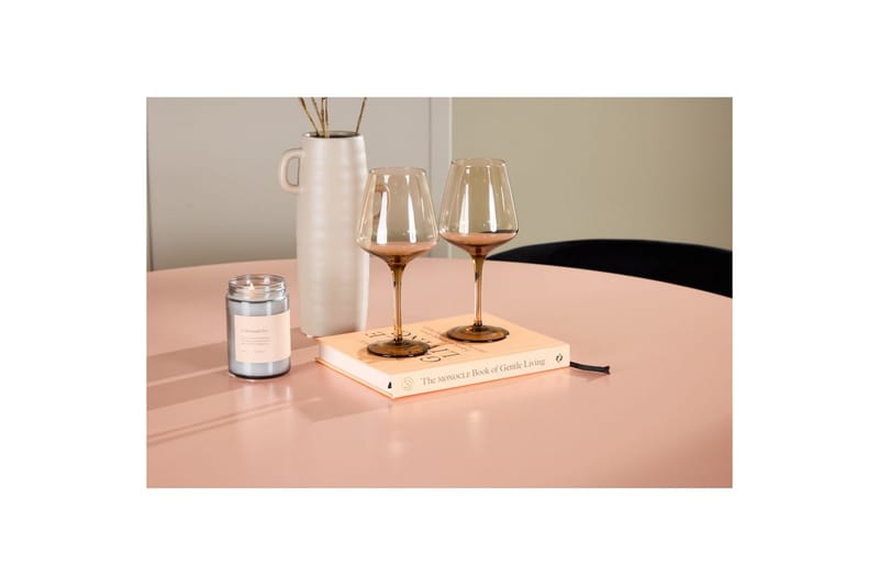 Matgrupp Lanzo Runt 120 cm Rosa med 4st Edina Stolar Svart - Svart - Möbler - Matplats - Matgrupp & matbord med stolar