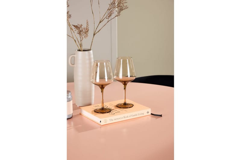 Matgrupp Lanzo Runt 120 cm Rosa med 4st Edina Stolar Svart - Svart - Möbler - Matplats - Matgrupp & matbord med stolar