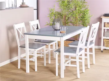 Matgrupp Moana - Vit och grå - Möbler - Matplats - Matgrupp & matbord med stolar