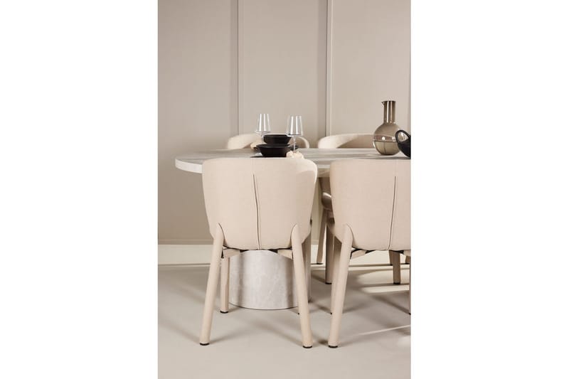 Matgrupp Narvik 100x200 cm Beige med 6st Astoria Stolar Beige - Beige - Möbler - Matplats - Matgrupp & matbord med stolar