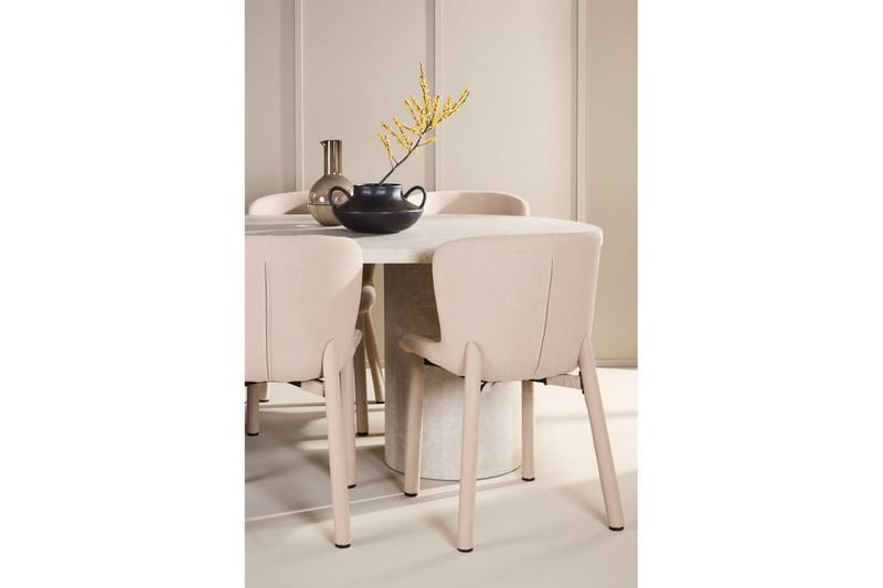 Matgrupp Narvik 100x200 cm Beige med 6st Astoria Stolar Beige - Beige - Möbler - Matplats - Matgrupp & matbord med stolar