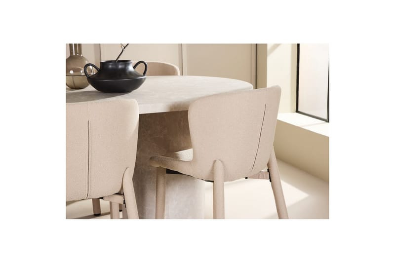 Matgrupp Narvik 100x200 cm Beige med 6st Astoria Stolar Beige - Beige - Möbler - Matplats - Matgrupp & matbord med stolar