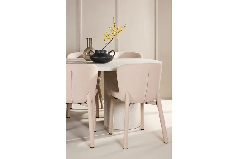 Matgrupp Narvik 100x200 cm Beige med 6st Astoria Stolar - Möbler - Matplats - Matgrupp & matbord med stolar