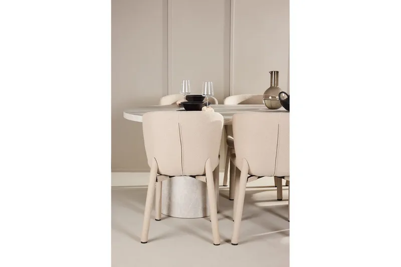 Matgrupp Narvik 100x200 cm Beige med 6st Astoria Stolar - Möbler - Matplats - Matgrupp & matbord med stolar