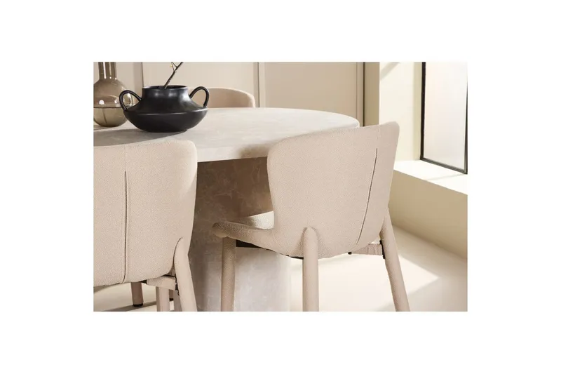 Matgrupp Narvik 100x200 cm Beige med 6st Astoria Stolar - Möbler - Matplats - Matgrupp & matbord med stolar