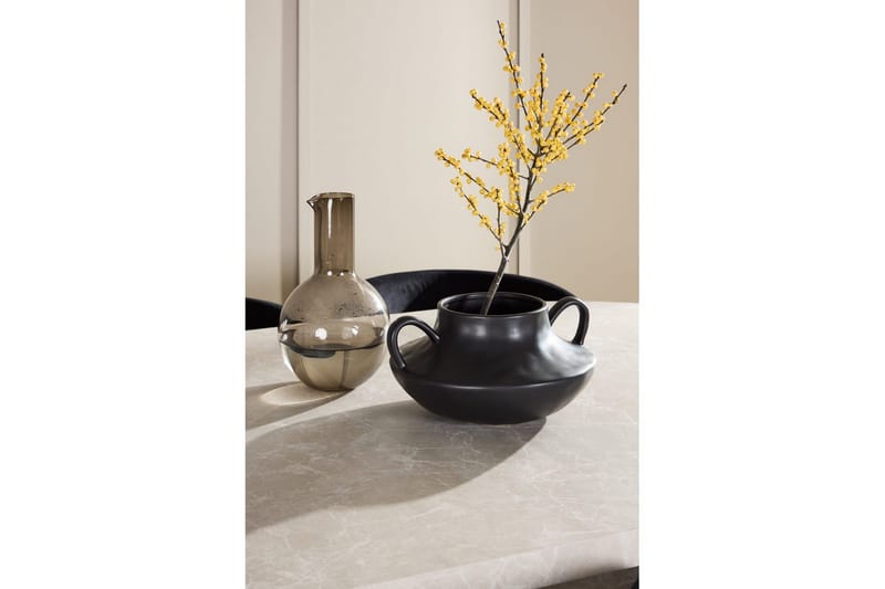 Matgrupp Narvik 100x200 cm Beige med 6st Edina Stolar Svart - Svart - Möbler - Matplats - Matgrupp & matbord med stolar