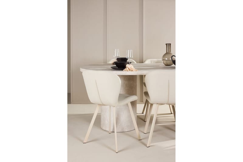 Matgrupp Narvik 100x200 cm Beige med 6st Lilja Stolar - Möbler - Matplats - Matgrupp & matbord med stolar