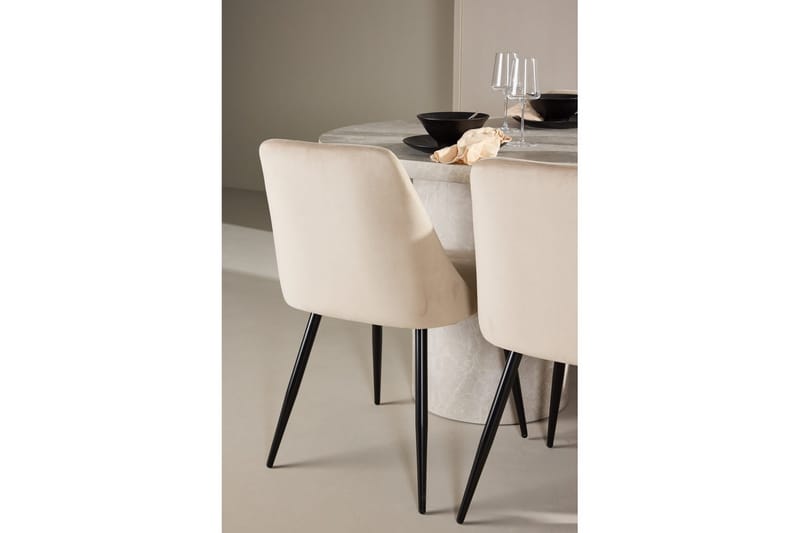 Matgrupp Narvik 100x200 cm Beige med 6st Night Stolar - Möbler - Matplats - Matgrupp & matbord med stolar