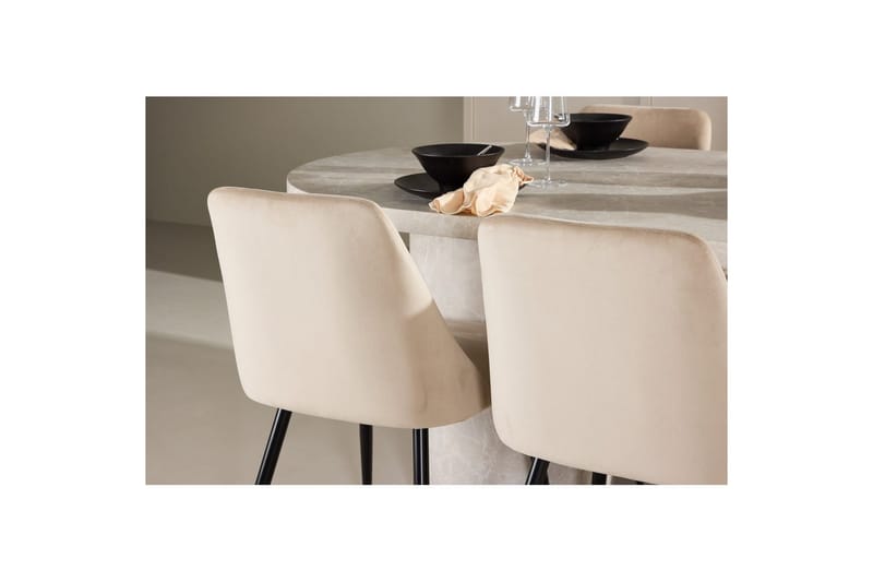 Matgrupp Narvik 100x200 cm Beige med 6st Night Stolar - Möbler - Matplats - Matgrupp & matbord med stolar