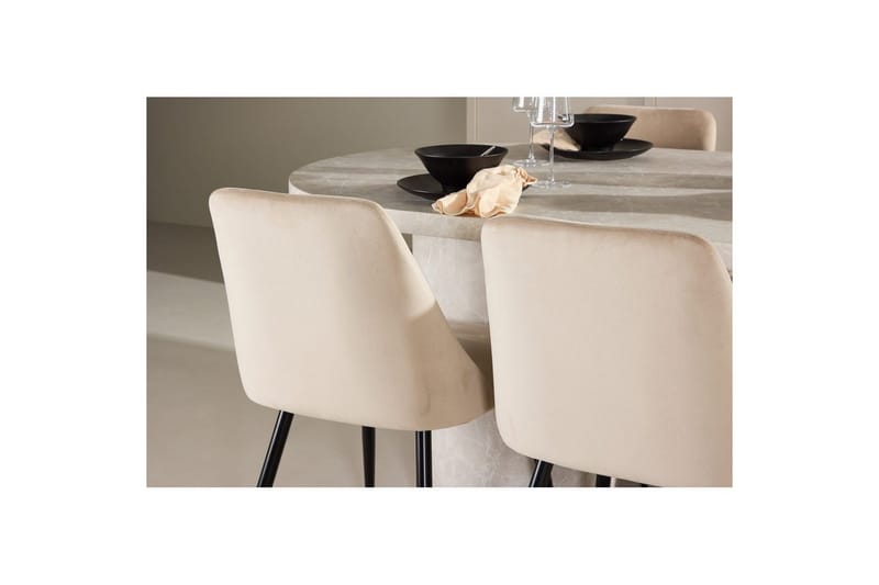 Matgrupp Narvik 100x200 cm Beige med 6st Night Stolar - Möbler - Matplats - Matgrupp & matbord med stolar