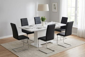 Matgrupp Ratliff 180 cm Förlängningsbar med 4 Cibus stolar - Möbler - Matplats - Matgrupp & matbord med stolar