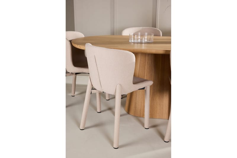 Matgrupp Stjärnö 200x90 cm Natur med 6st Astoria Stolar Beige - Beige - Möbler - Matplats - Matgrupp & matbord med stolar