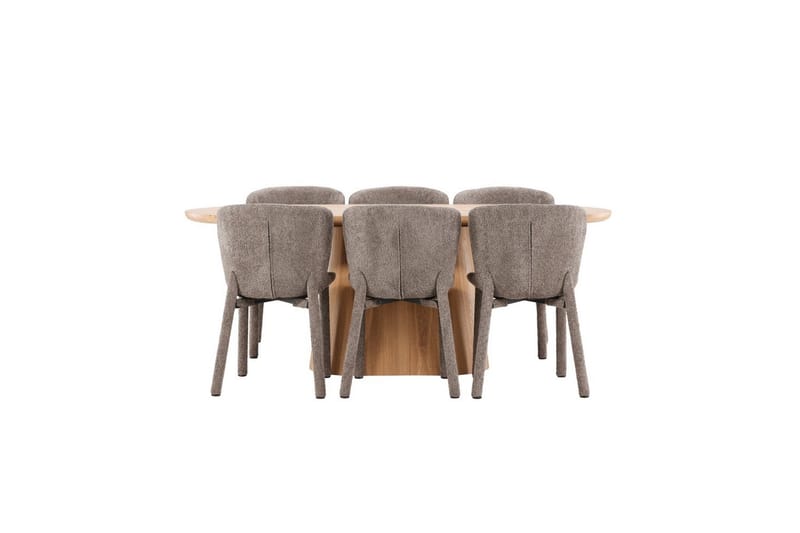 Matgrupp Stjärnö 200x90 cm Natur med 6st Astoria Stolar Brun - Brun - Möbler - Matplats - Matgrupp & matbord med stolar