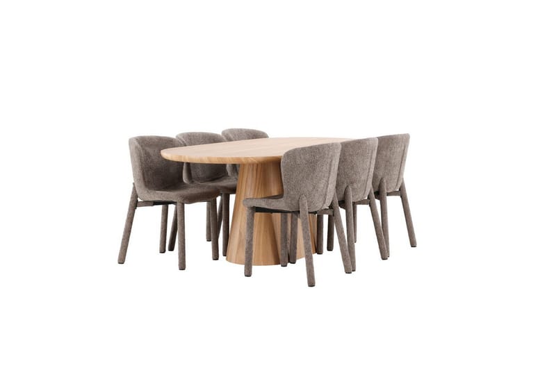 Matgrupp Stjärnö 200x90 cm Natur med 6st Astoria Stolar - Möbler - Matplats - Matgrupp & matbord med stolar