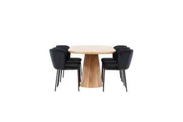 Matgrupp Stjärnö 200x90 cm Natur med 6st Edina Stolar - Möbler - Matplats - Matgrupp & matbord med stolar