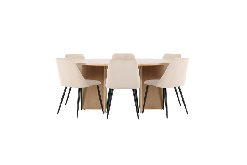 Matgrupp Strada Runt 120/170 cm med Night Stolar 6 st, 6 st