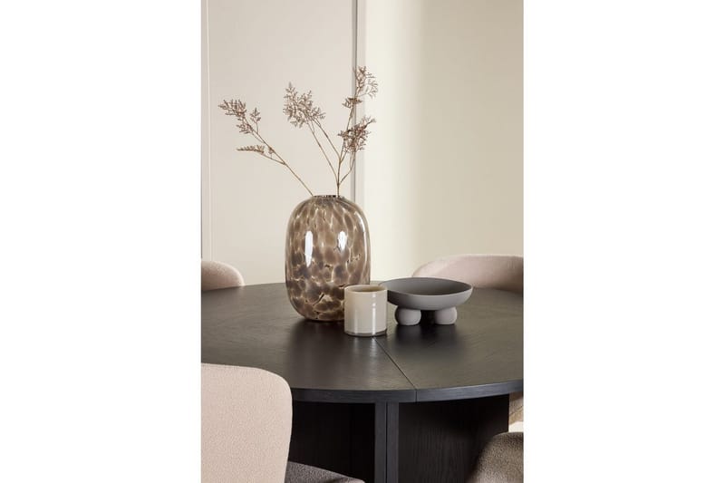 Matgrupp Strada Runt 120/170 cm Svart med Astoria Stolar 4 st, Beige - 4 st, Beige - Möbler - Matplats - Matgrupp & matbord med stolar