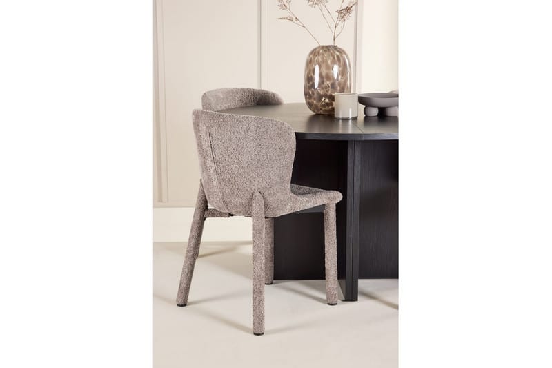 Matgrupp Strada Runt 120/170 cm Svart med Astoria Stolar 4 st, Brun - 4 st, Brun - Möbler - Matplats - Matgrupp & matbord med stolar