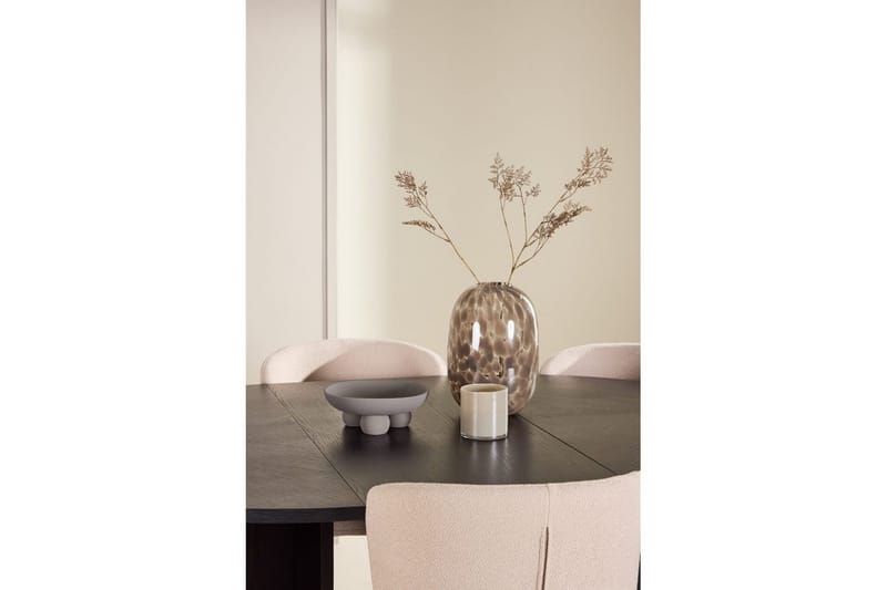 Matgrupp Strada Runt 120/170 cm Svart med Astoria Stolar 6 st, Beige - 6 st, Beige - Möbler - Matplats - Matgrupp & matbord med stolar