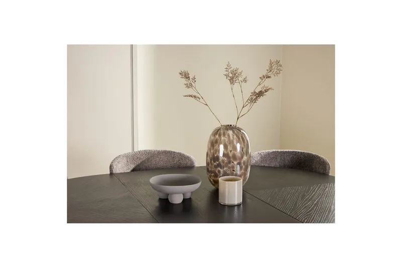 Matgrupp Strada Runt 120/170 cm Svart med Astoria Stolar 6 st, Brun - 6 st, Brun - Möbler - Matplats - Matgrupp & matbord med stolar