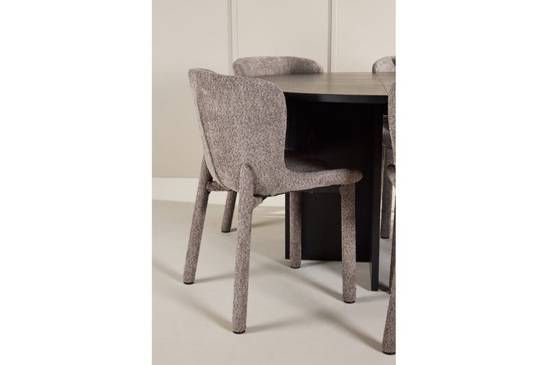 Matgrupp Strada Runt 120/170 cm Svart med Astoria Stolar 6 st, Brun - 6 st, Brun - Möbler - Matplats - Matgrupp & matbord med stolar