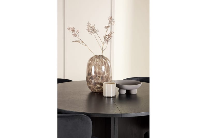 Matgrupp Strada Runt 120/170 cm Svart med Edina Stolar 4 st, Svart - 4 st, Svart - Möbler - Matplats - Matgrupp & matbord med stolar