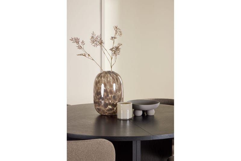 Matgrupp Strada Runt 120/170 cm Svart med Edina Stolar 4 st, Svart / Brun - 4 st, Svart / Brun - Möbler - Matplats - Matgrupp & matbord med stolar