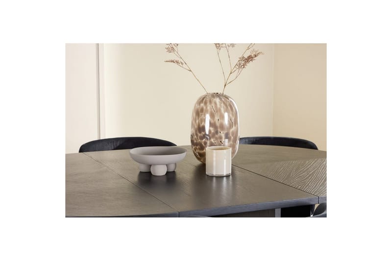 Matgrupp Strada Runt 120/170 cm Svart med Edina Stolar 6 st, Svart - 6 st, Svart - Möbler - Matplats - Matgrupp & matbord med stolar