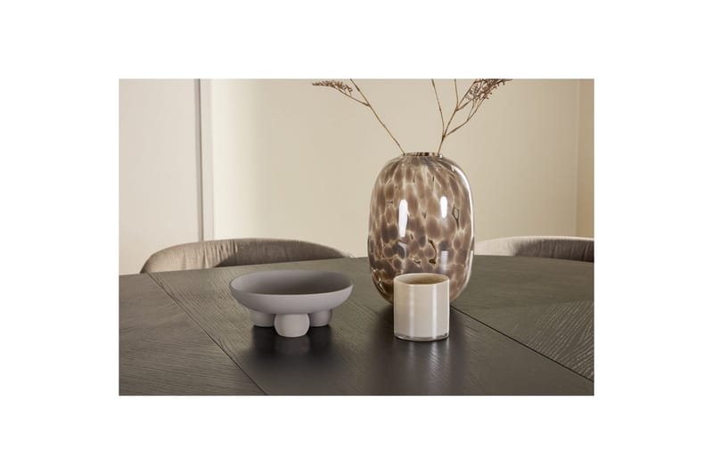 Matgrupp Strada Runt 120/170 cm Svart med Edina Stolar 6 st, Svart / Brun - 6 st, Svart / Brun - Möbler - Matplats - Matgrupp & matbord med stolar